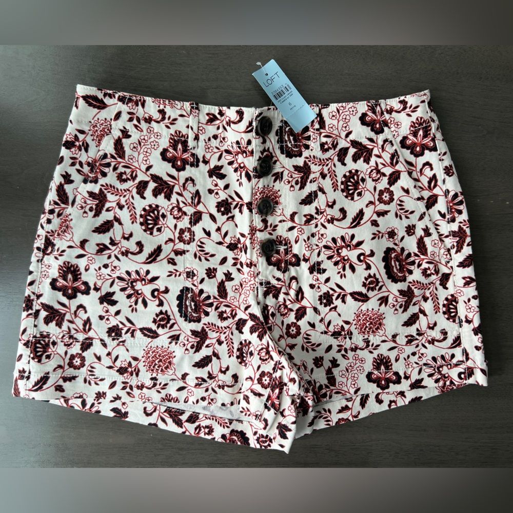 NWT LOFT High Rise Floral Shorts Petite 6